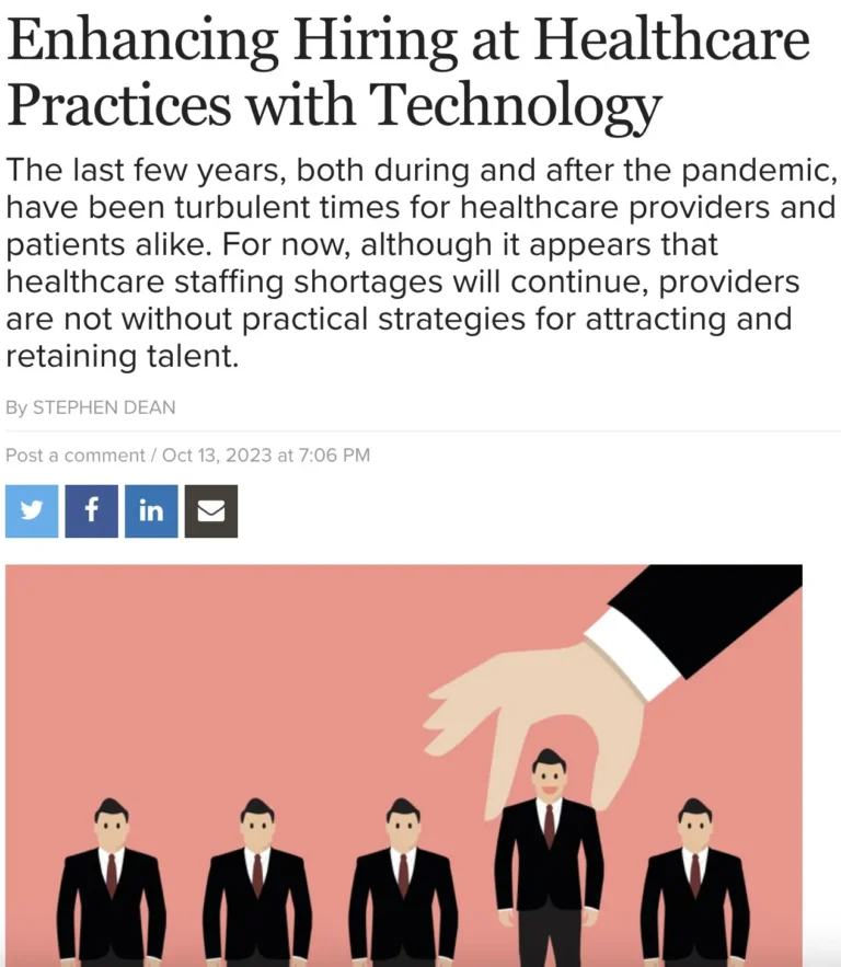 MedCity: ‘Enhancing Hiring At Healthcare Practices With Technology’