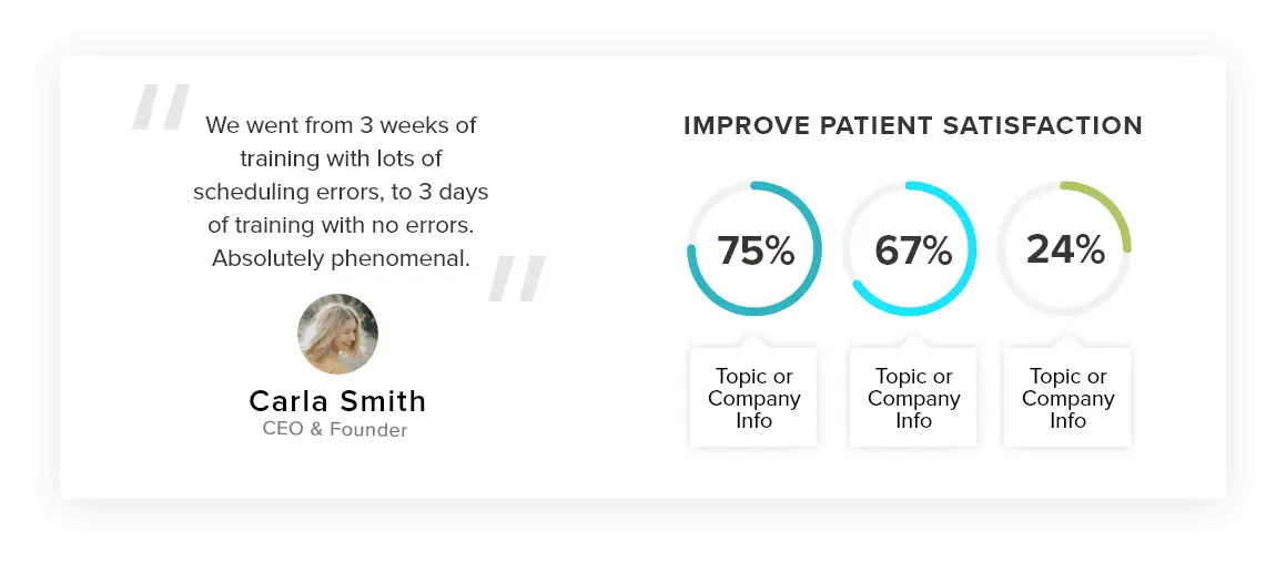 Healthcare CRM Software page testimonial image