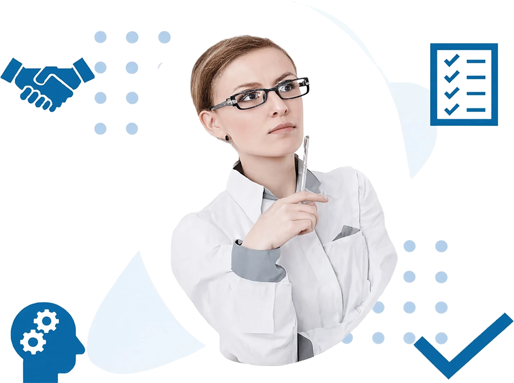 Professional woman contemplating ideas and solutions